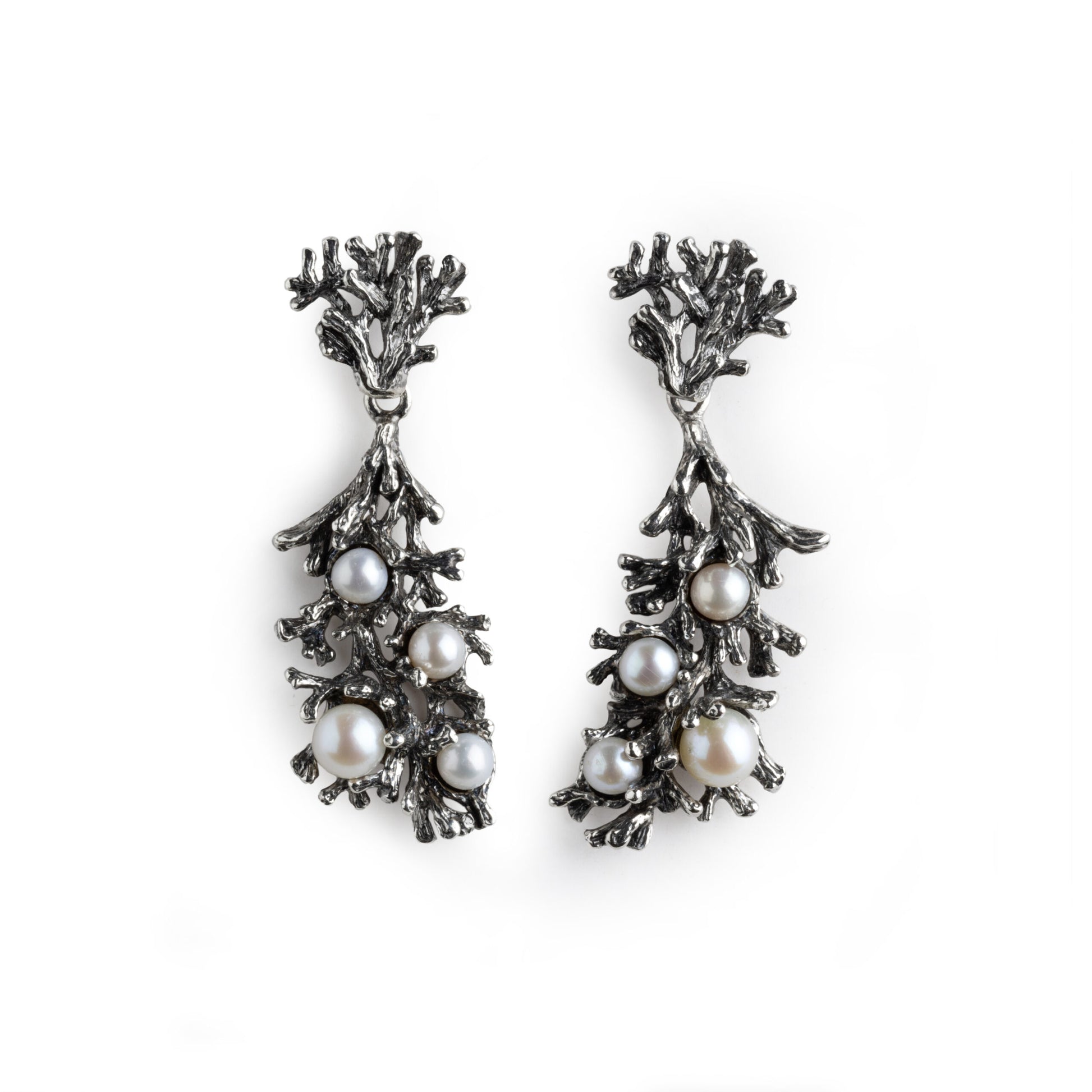 Nude Pearl Branch Earrings