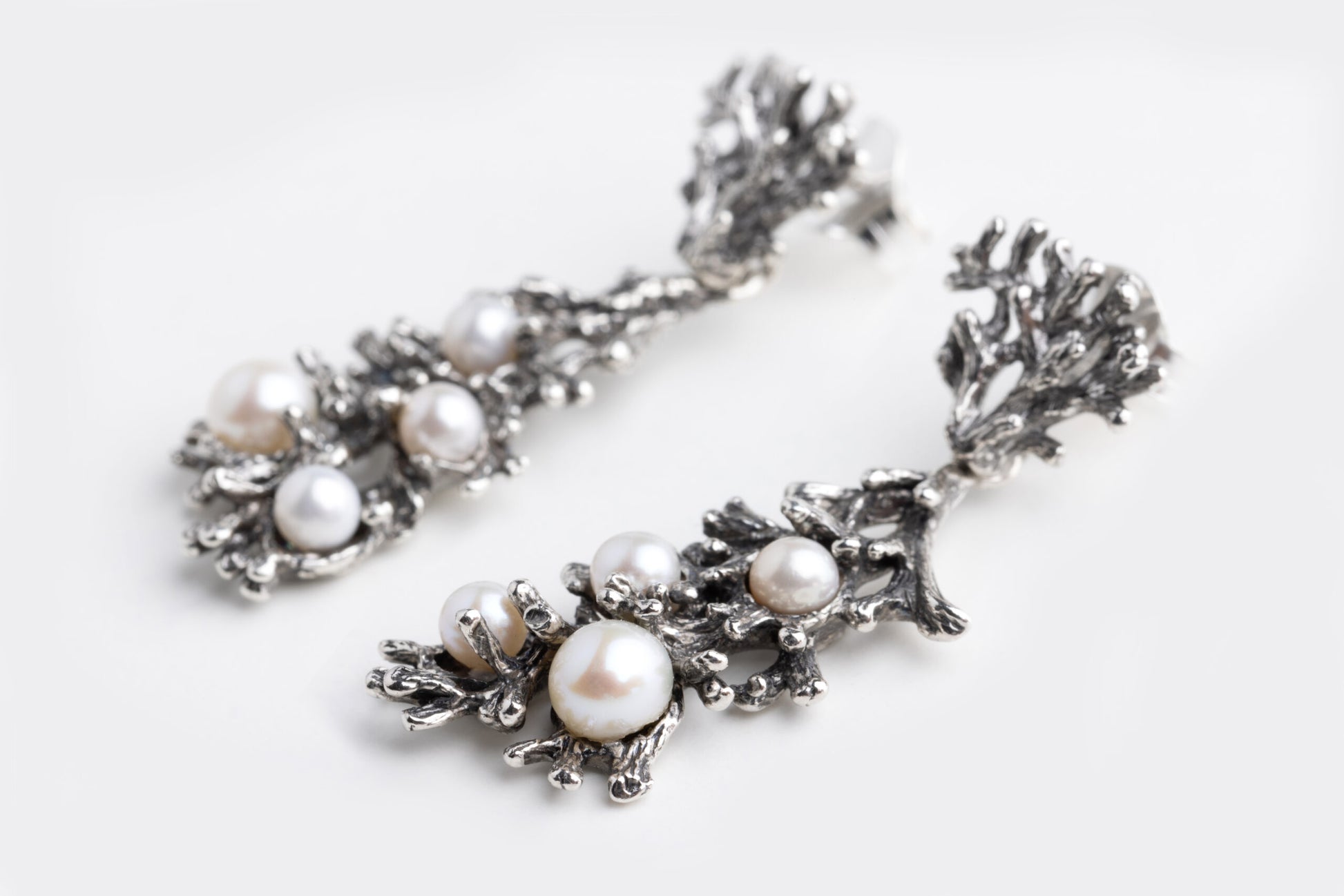 Nude Pearl Branch Earrings