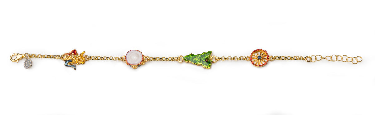 Rolò Armband 4 Symbole Sizilien