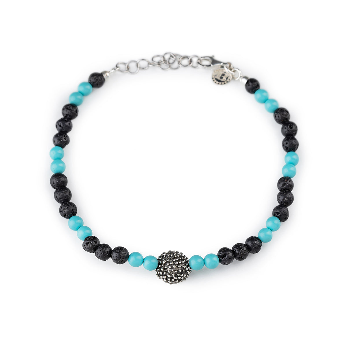 Armband Lavastein Seeigel Türkis