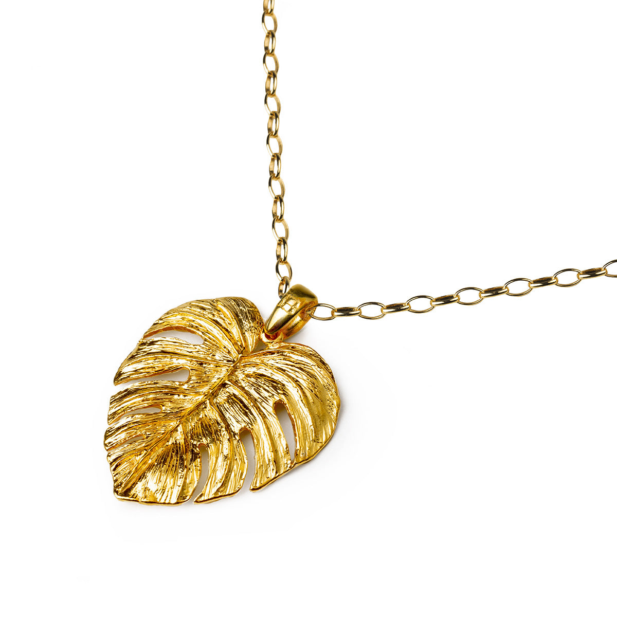 Gold Monstera Pendant