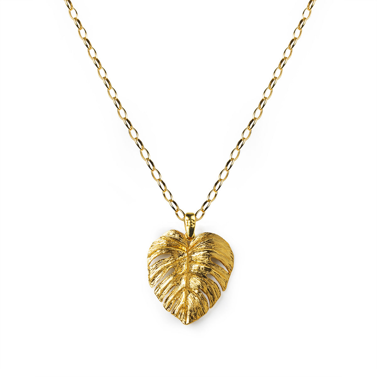 Gold Monstera Pendant
