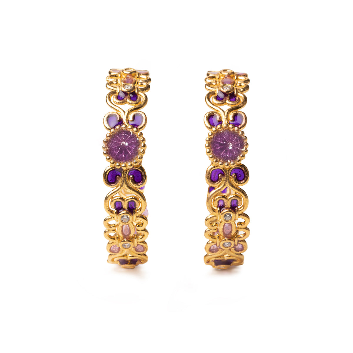 Large Purple Rosette Studs