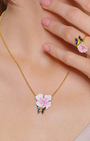 Collana Farfalla e fiore di pesco - Isola Bella Gioielli