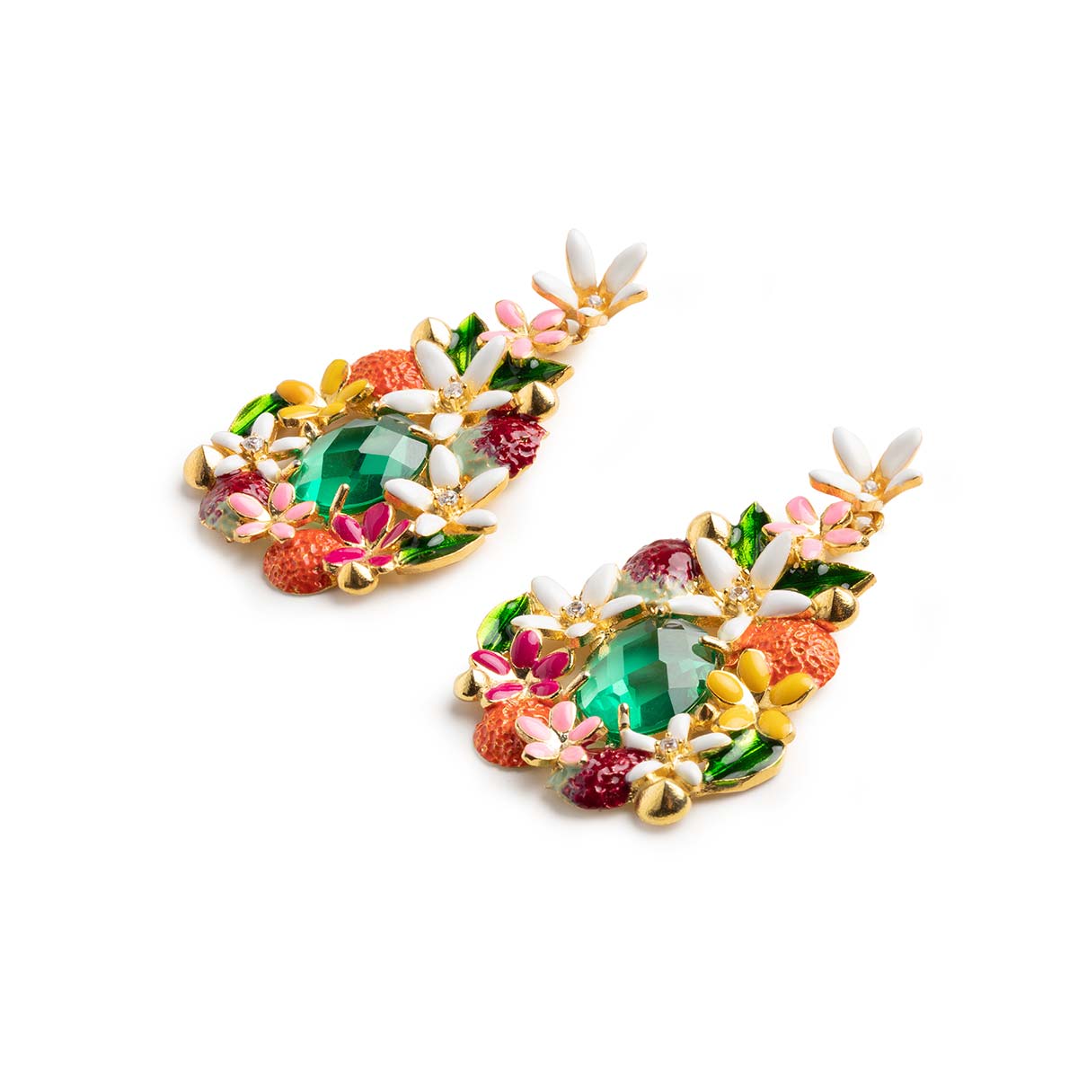 Green Siamite Earth Earrings