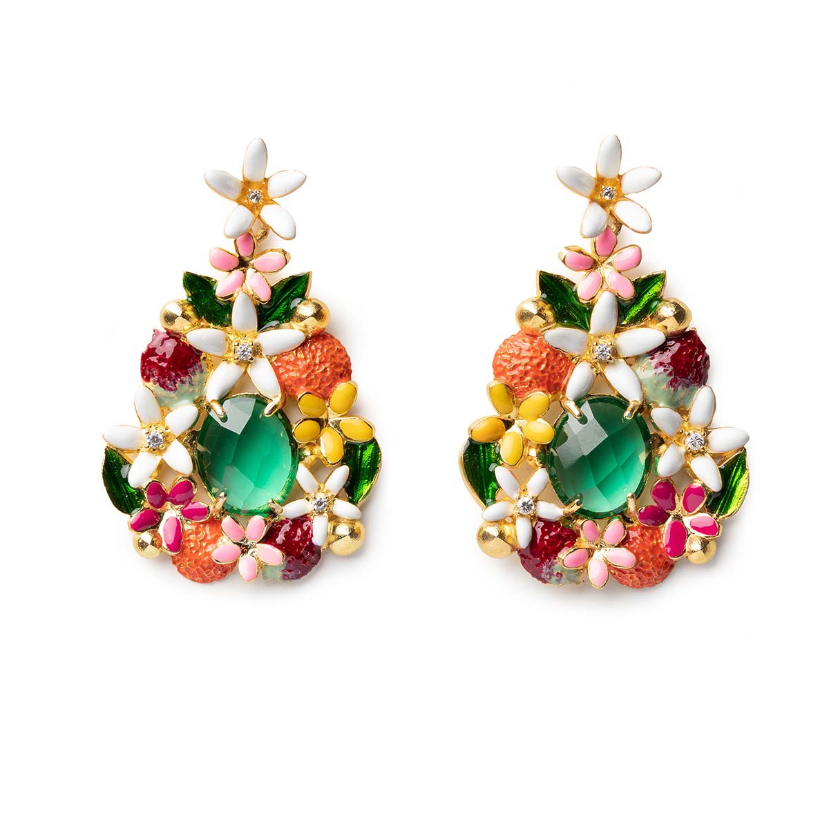 Green Siamite Earth Earrings