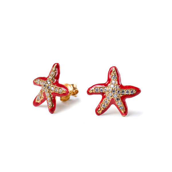 Mini Starfish Lapilli Earrings