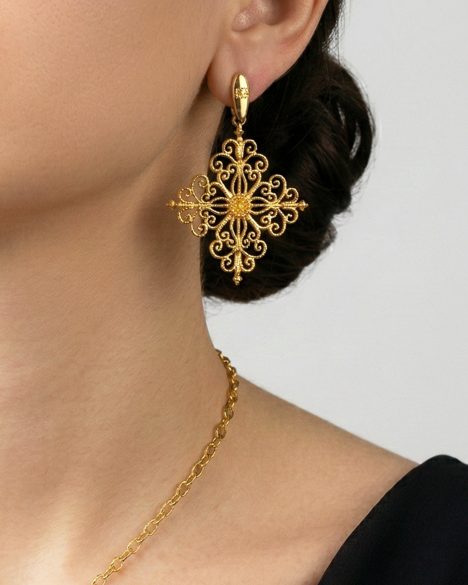 Gold Baroque Earrings