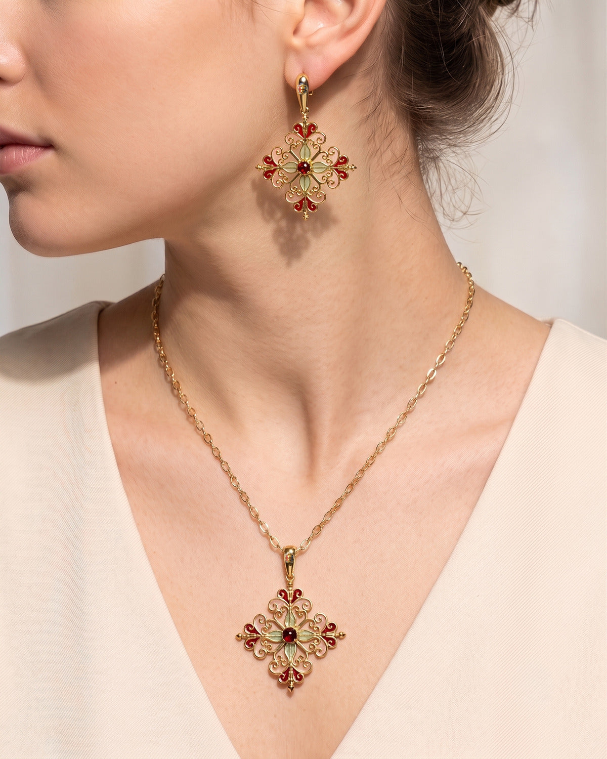 Pink Baroque Earrings