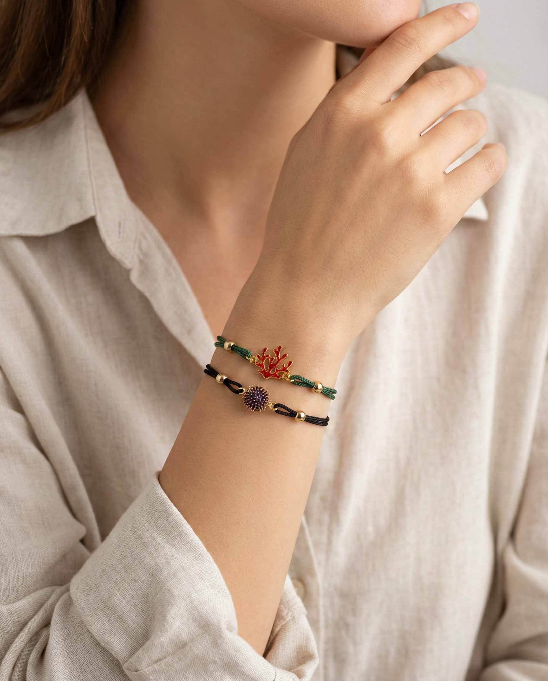 Hedgehog Spines Cord Bracelet