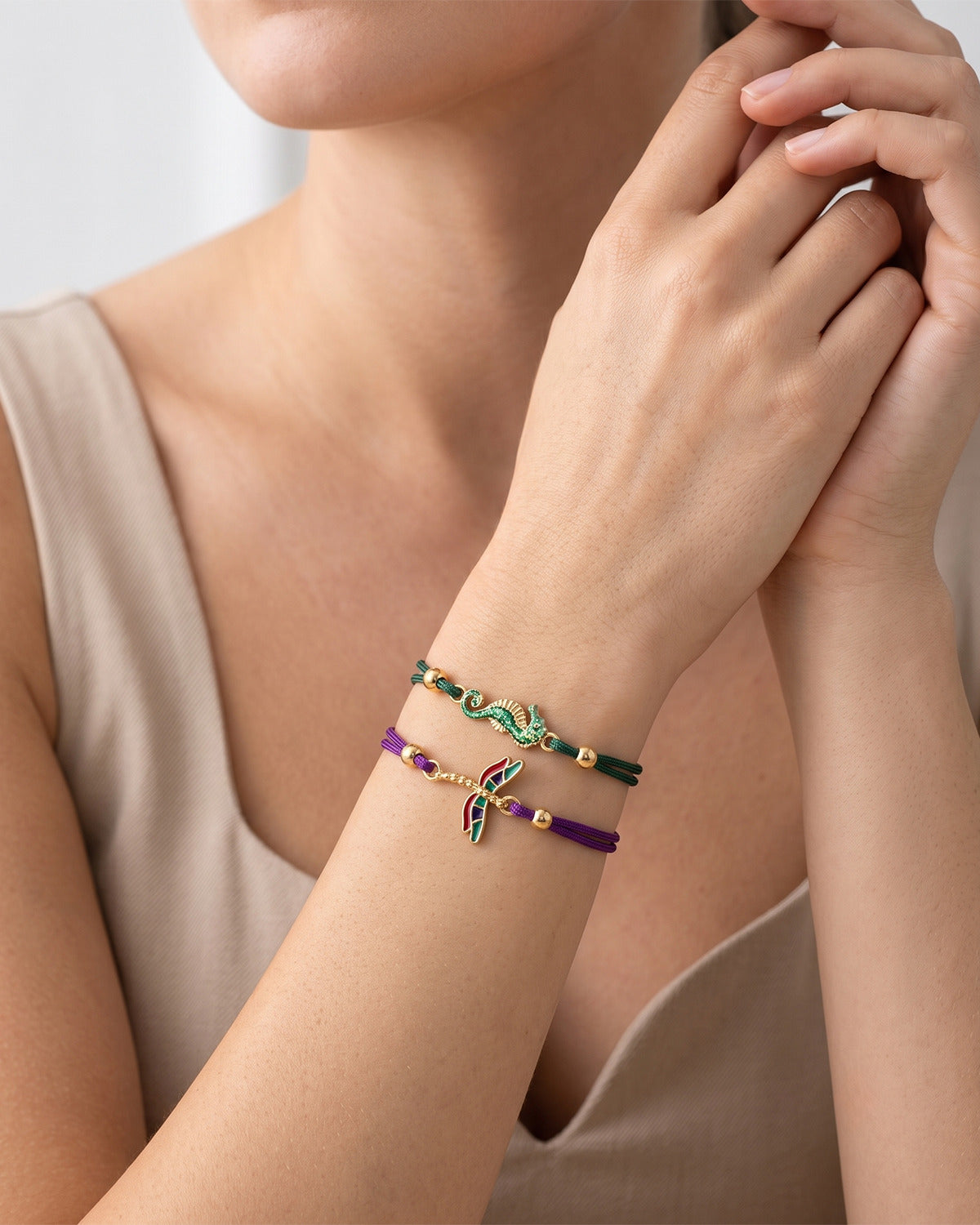 Armband Kordel Libelle