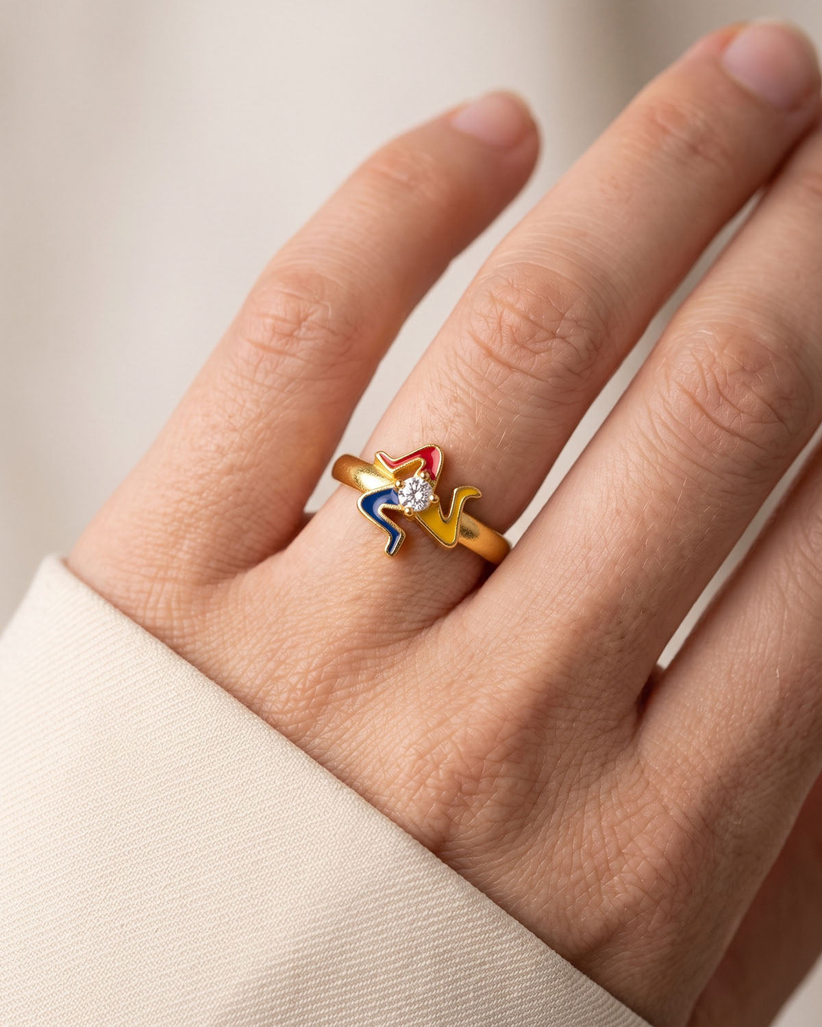 Mini Trinacria Gem Ring