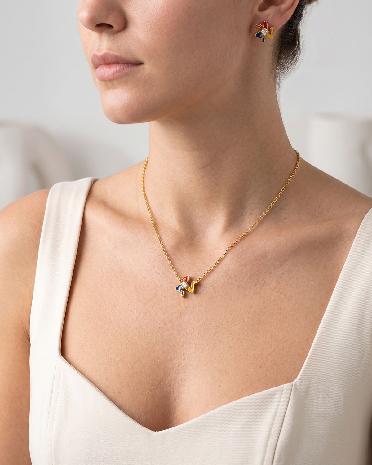 Mini Trinacria Gem Necklace