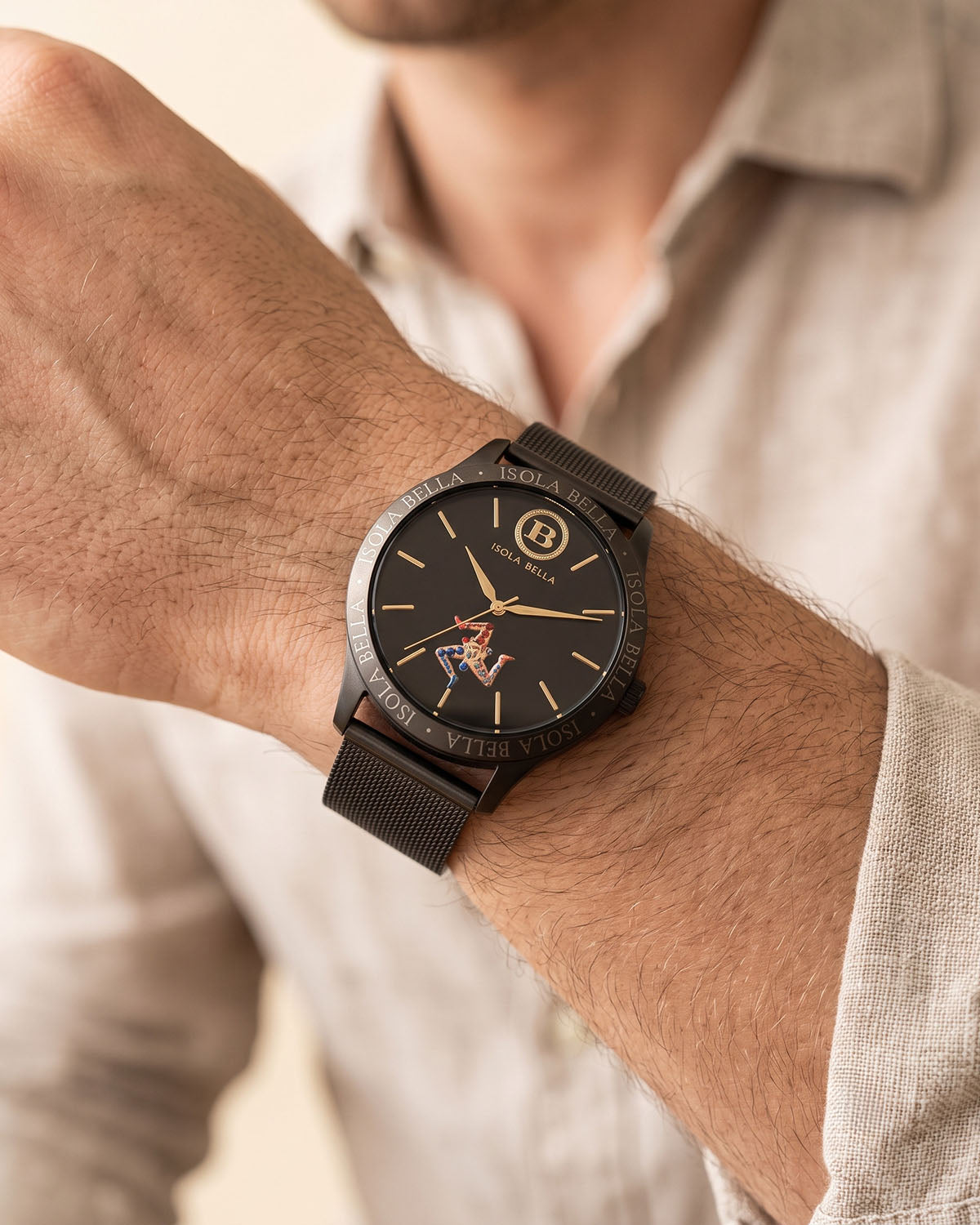 Mini Black Trinacria Watch