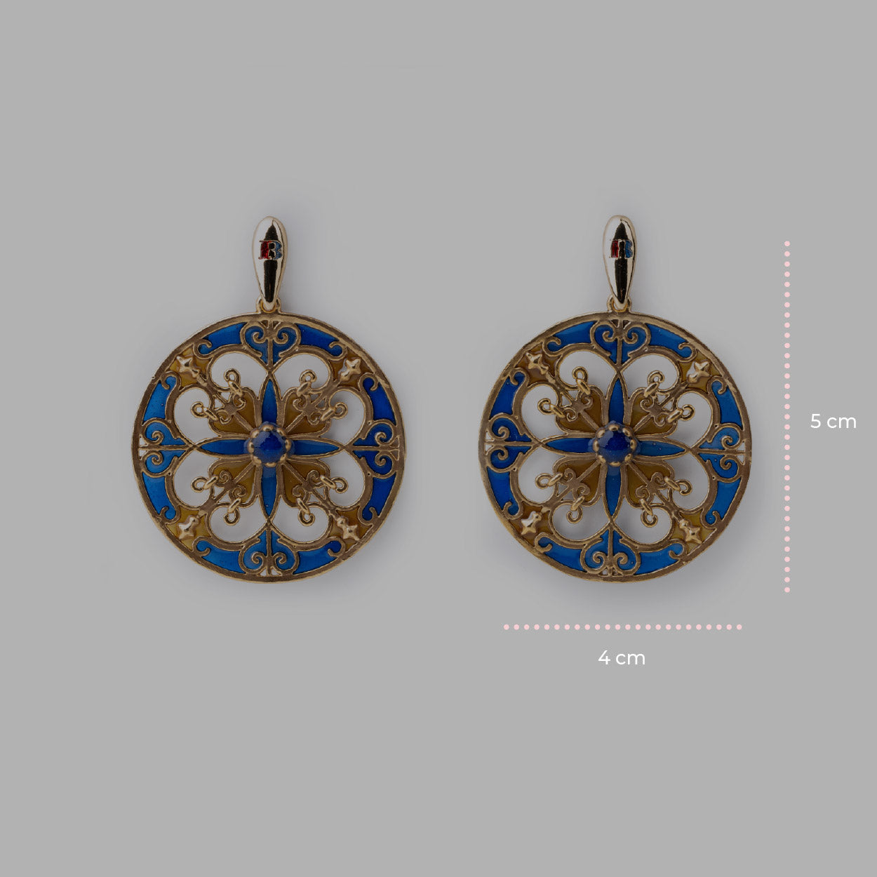 Ohrringe Blaue Rosette