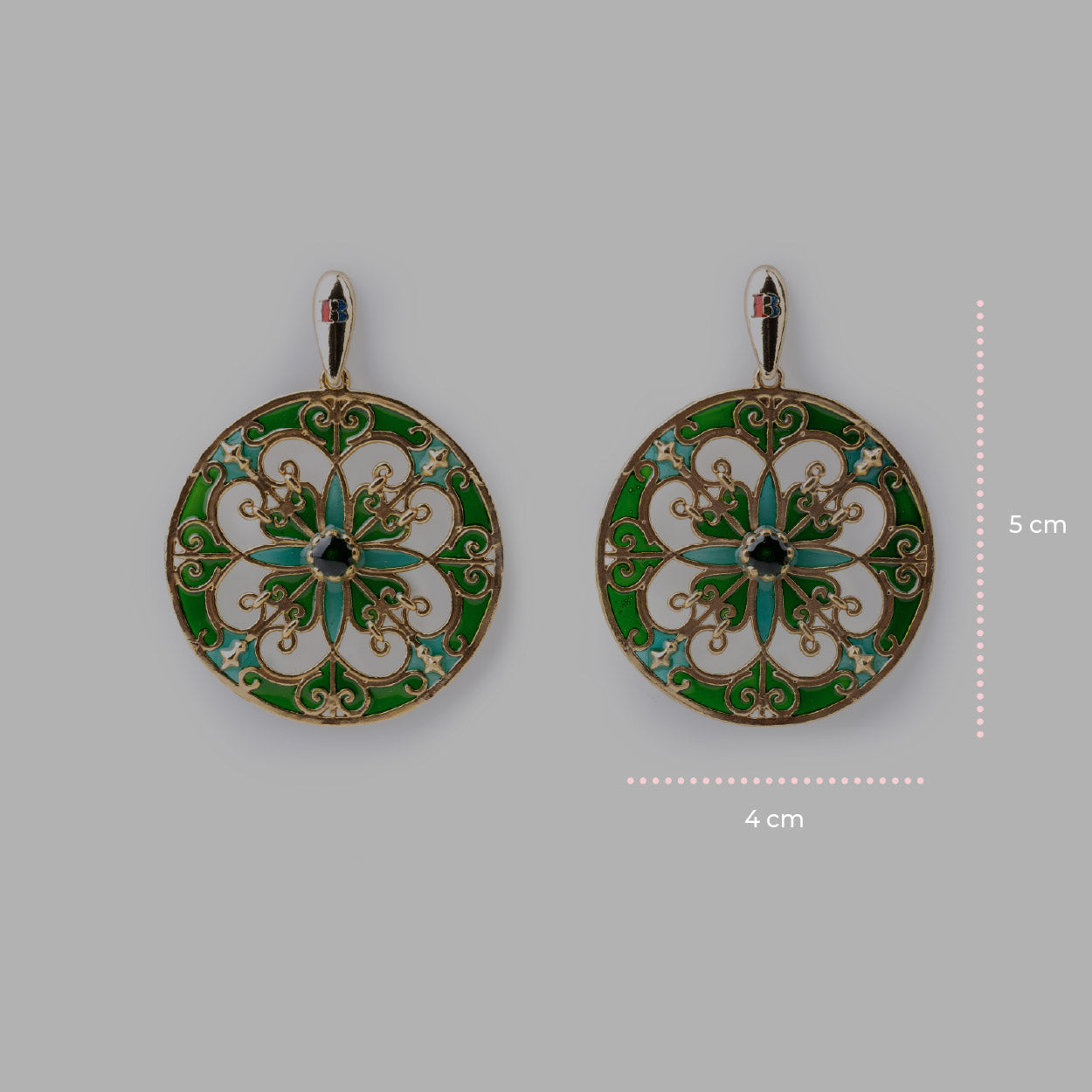 Green Rosone Earrings