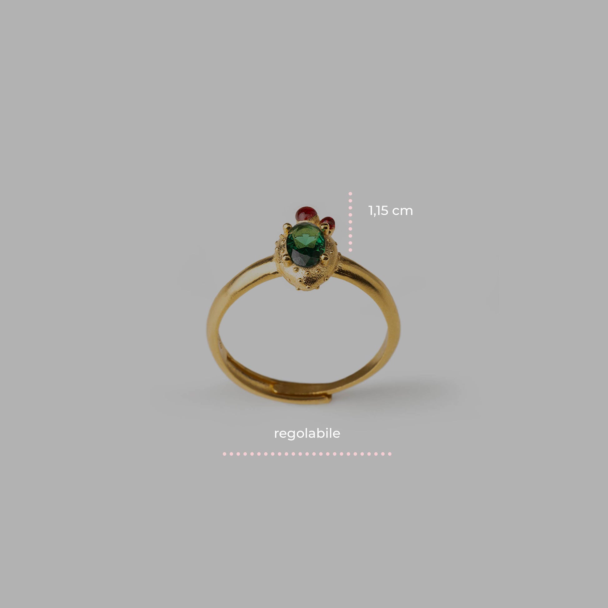 Mini Fig Leaf Gem Ring