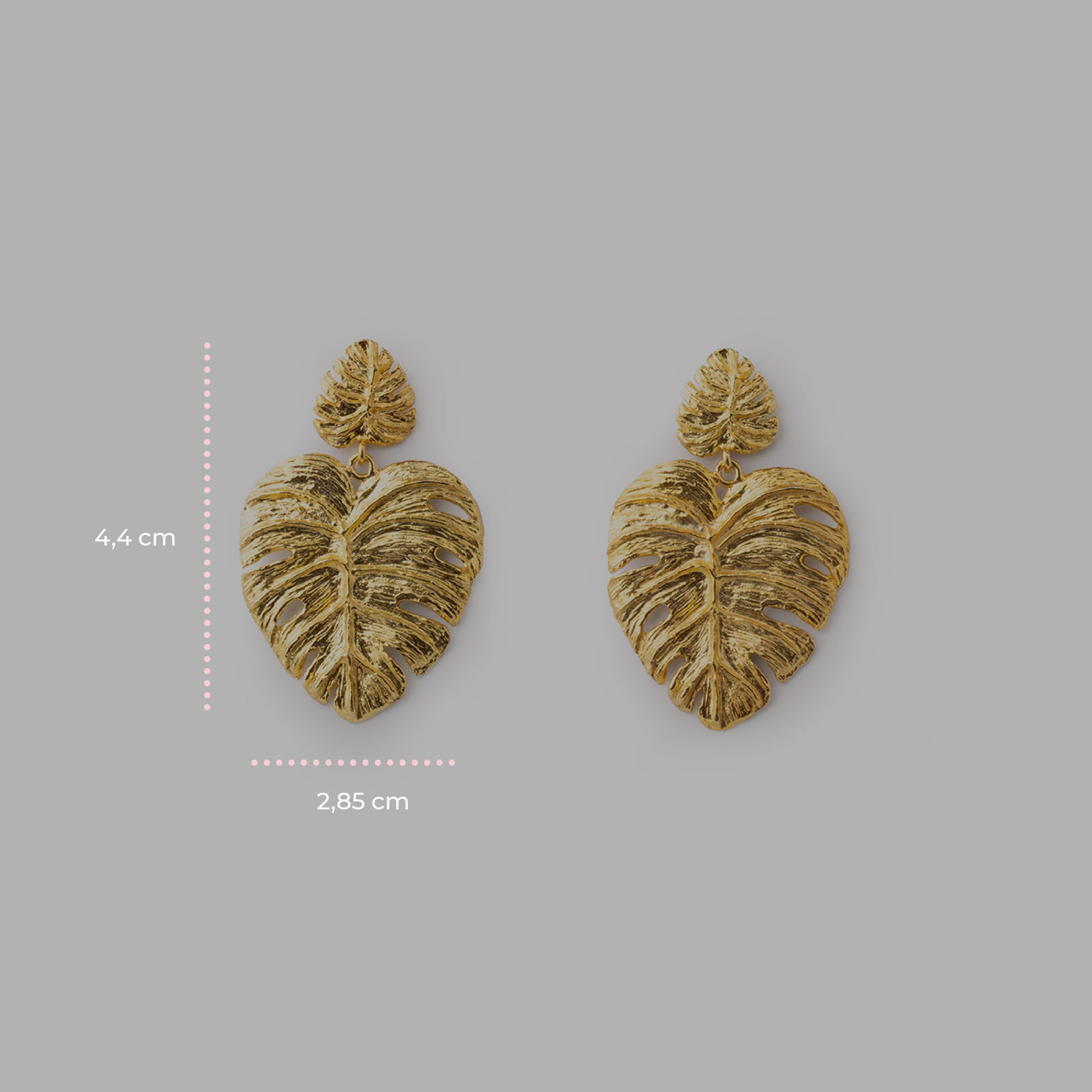 Gold Monstera Earrings