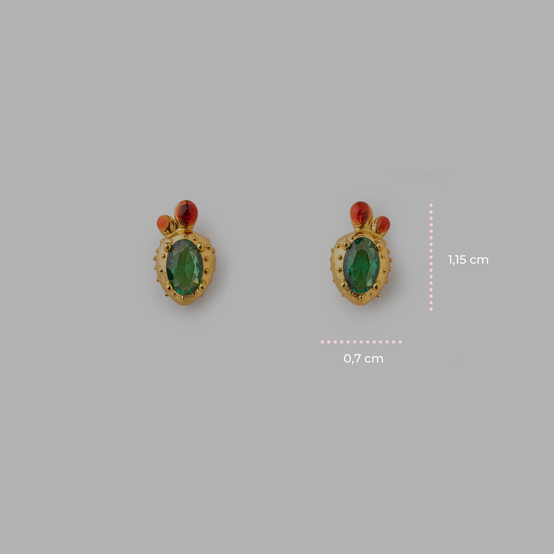 Ohrringe Mini-Feigenblatt-Edelstein