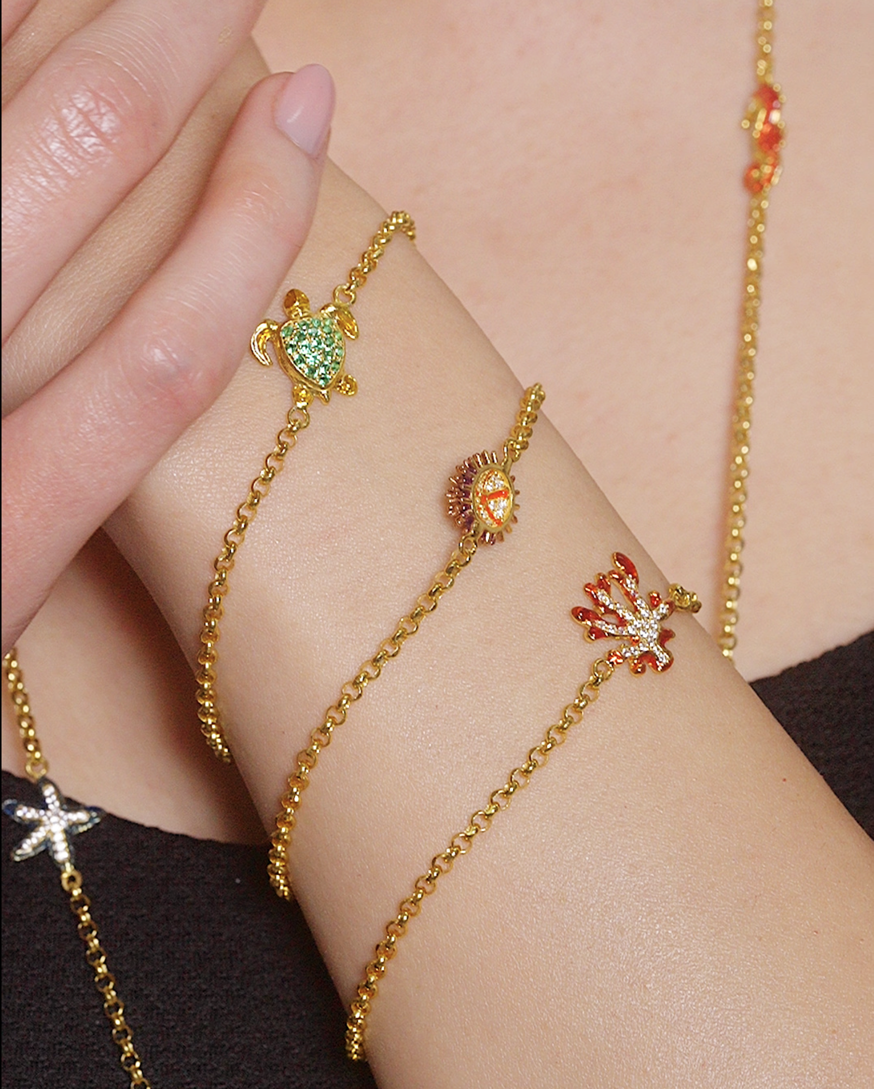 Sea Urchin Spines Lapilli Rolò Bracelet